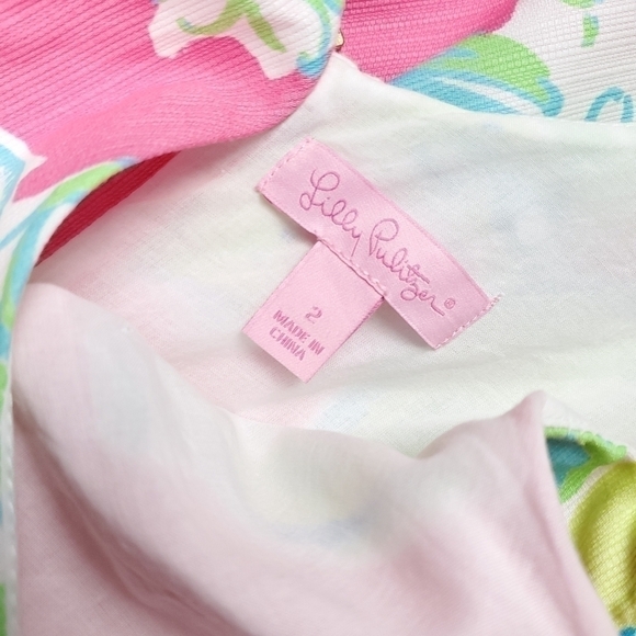 Lilly Pulitzer Pink Lime Dress Size 2 - Picture 4 of 16